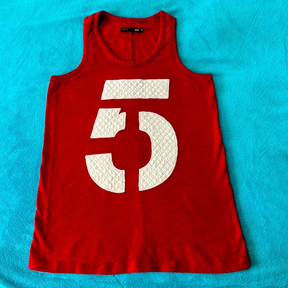Rag&Bone Slub Knit Red Tank with Quilting